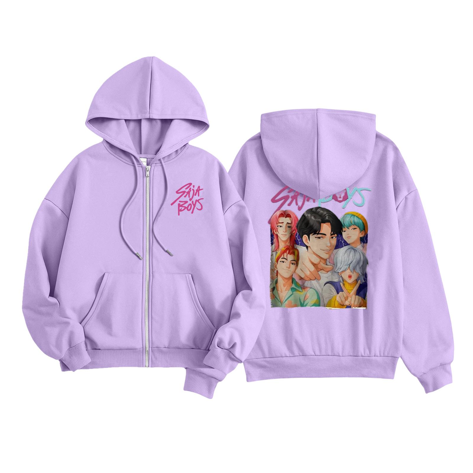 

Детская мода Женская легкая толстовка с длинным рукавом на молнии Толстовка с принтом и карманами 110