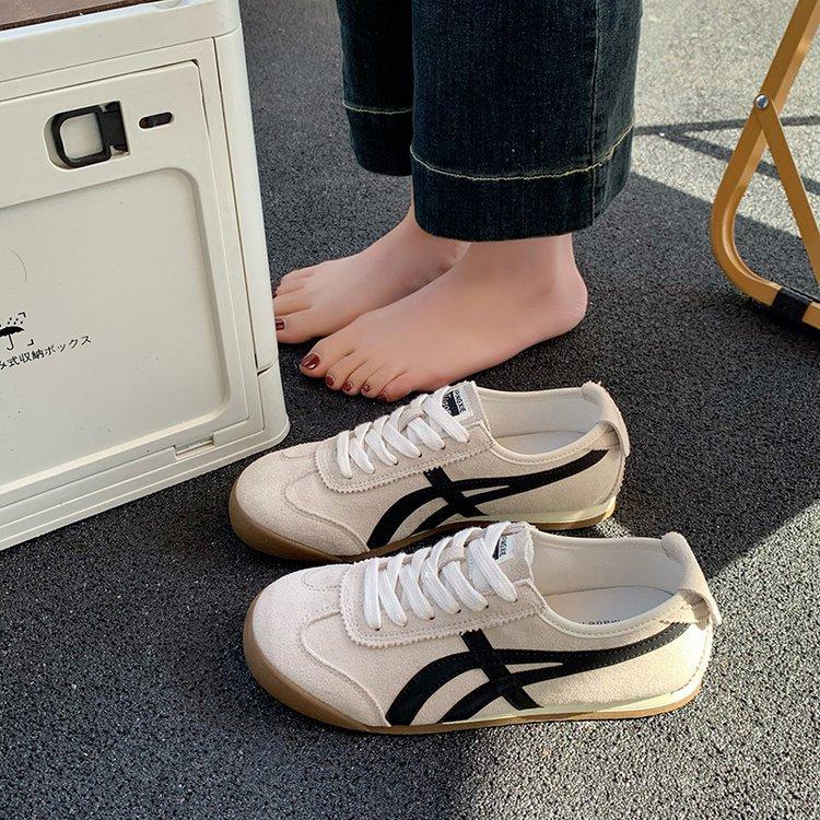 Soft leather version~ versatile German training shoes for women's spring 2025 new sports and leisure ballet retro soft-soled Forrest Gump shoes