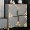 8pcs Furniture Decoration Mirror Sticker 3D Wallsticker Acrylic Self-adhesive Mirror Gold Sliver Sticker Cabinet Corner Decor