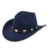 New Ethnic Minority Woolen Western Cowboy Top Hat Men and Women Couple Jazz Hat Hemming Europe and America