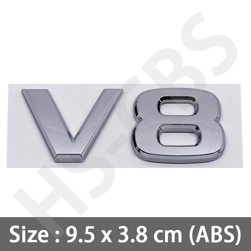 3D ABS Chrome V8 Letters Car Fender Badge Sticker V8 Emblem Badge Logo Car Styling Accessories