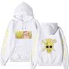 One Piece Sanji Hoodie, Chef Pirate Skull Logo Japanese Letter Sleeve Print Pullover Sweatshirt Unisex Streetwear