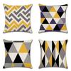 4 Pack Geometric Triangle Pillow Covers Double Sided Print Mustard Yellow Grey Black Cushion Cases Home Decor For Sofa Bedroom