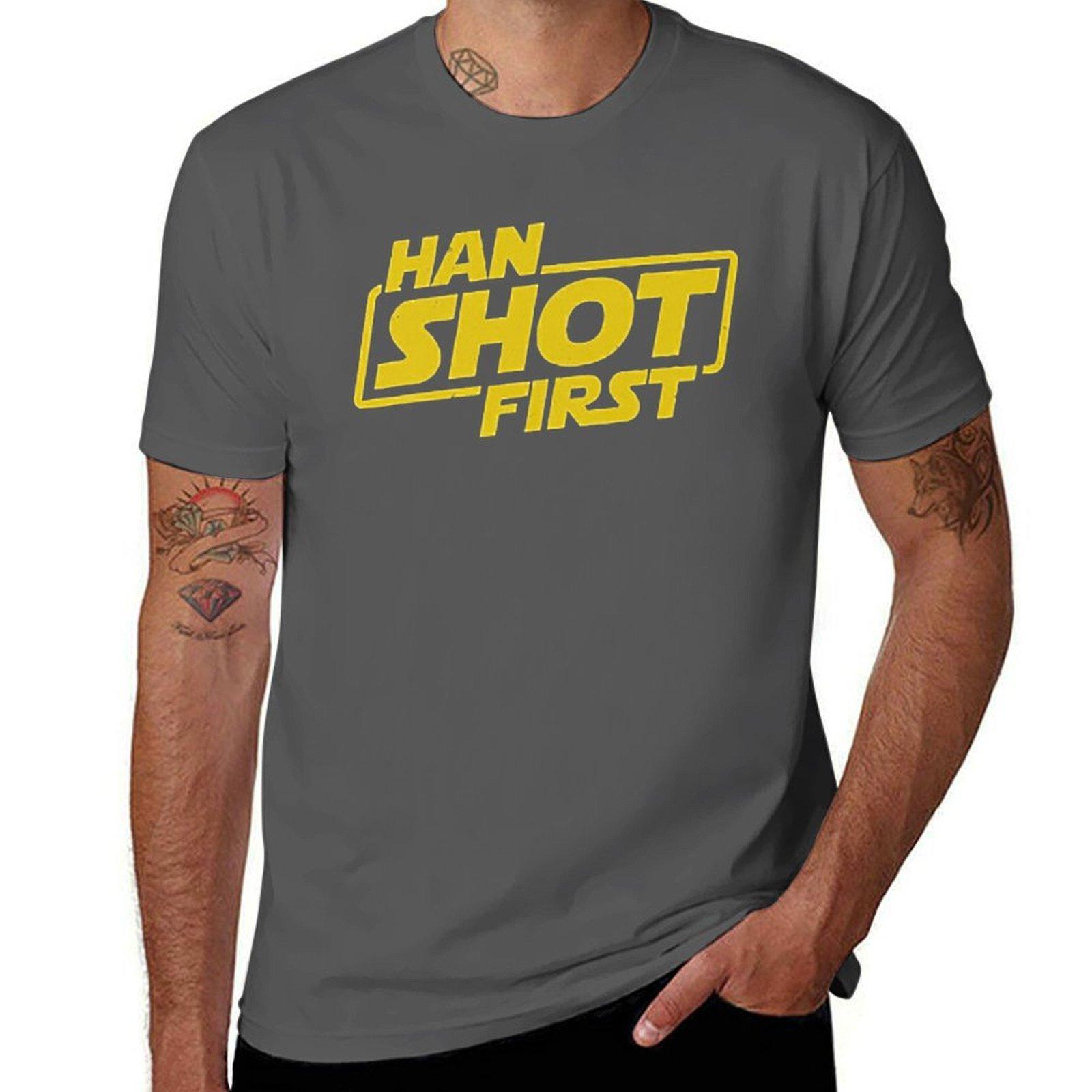 

Han Shot First Rubber T-Shirt mens graphic t shirts anime t shirts oversize t shirt man designer T-Shirt 4XL
