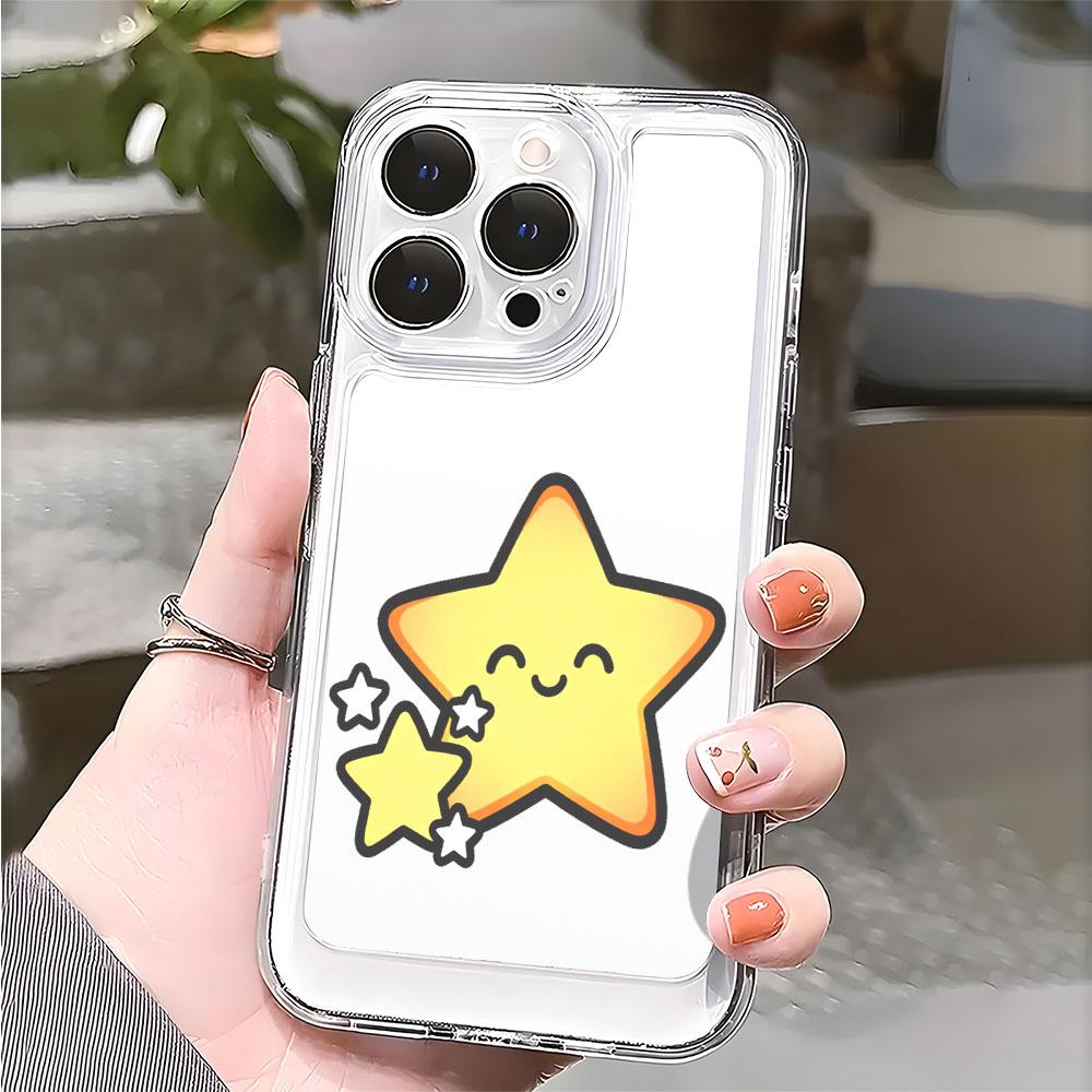 Smiling Cute Yellow Star Phone Case for Xiaomi Redmi Note 15 14 13 12 11 10 9 8 7 Pro Plus Soft Shockproof Protective Cover