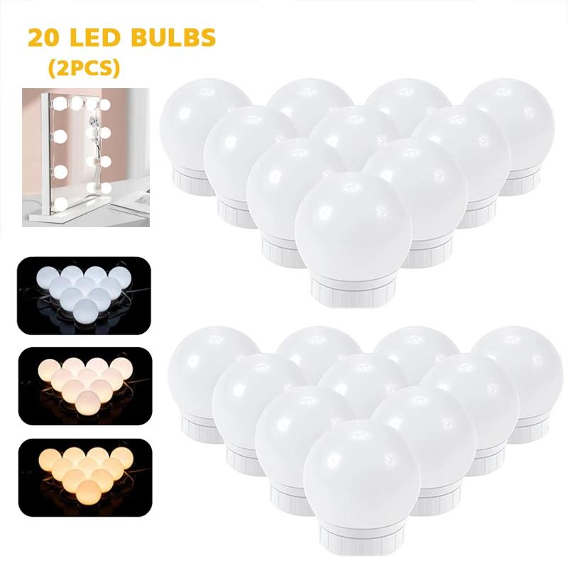 נורות LED ניתנות להסרה מנורת מראת איפור מקצועית USB Power מראה קוסמטית אור הוליווד שולחן איפור נורות יהירות