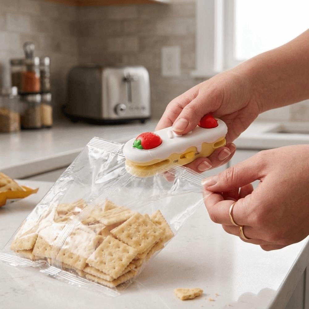 Handheld Mini Sealing Machine 2 in 1 Design Sealing Clamp Food Sealer Clip  Kitchen Use