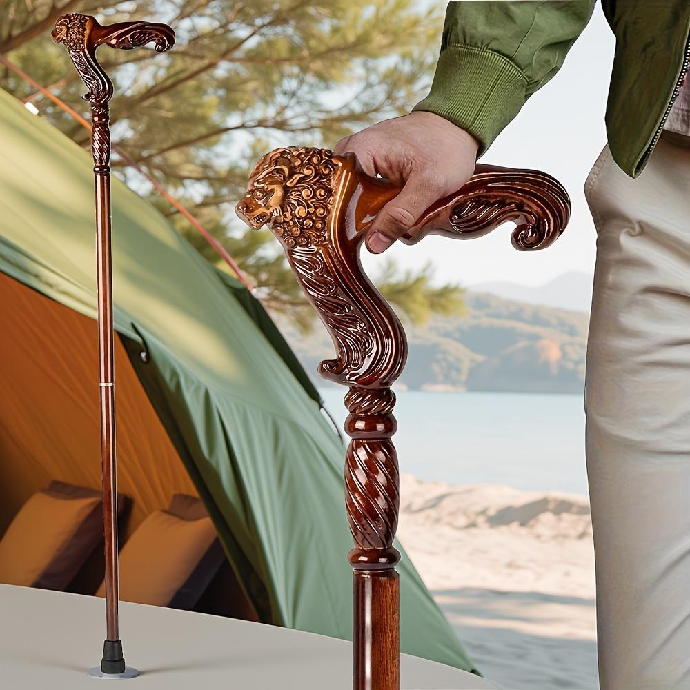 Деревянная трость ручной работы с головой льва - Эргономичный дизайн для удобного захвата - Унисекс резная деревянная палка - Стильная деревянная трость lion head