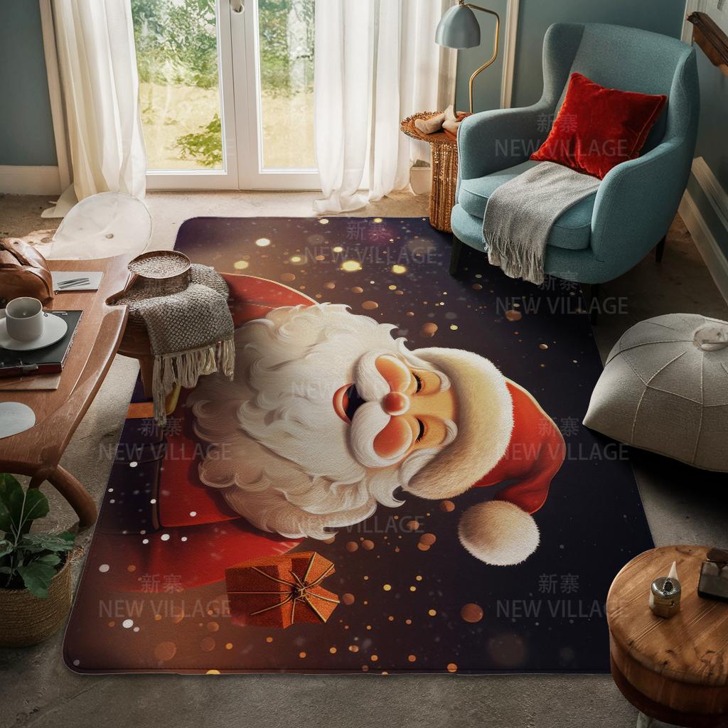 House Entrance Carpet Home Door Mat Living Room Bath Foot Bathroom Non-slip Water Absorption Rugs Bath Merry Christmas Winter