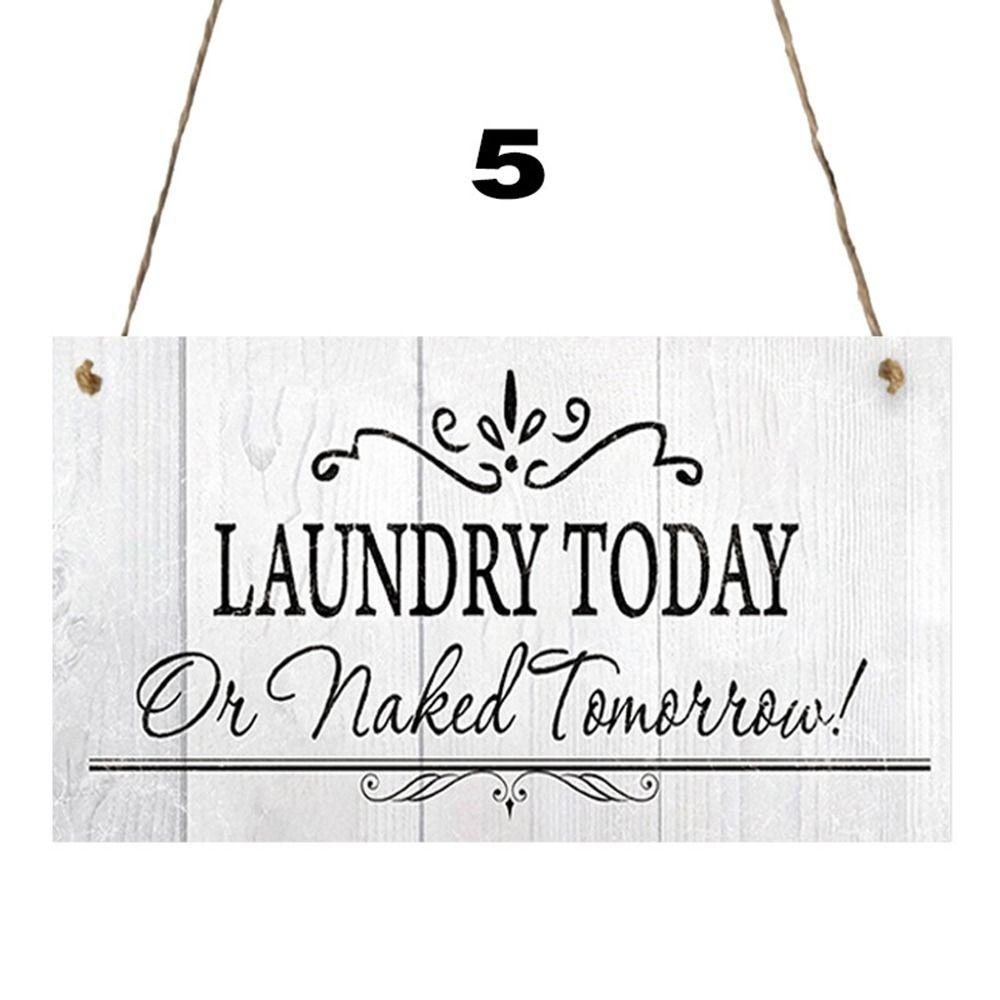 Wood Laundry Wooden Signs Door Hanger Hotel Bulletin Board Wall Plaque Decorative Plaque  Bar