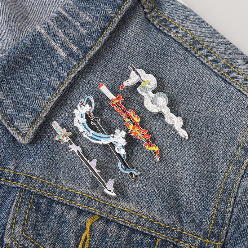 Demon Slayer Metal Badge: Shinobu Kocho Sun Blade Brooch - Insect Pillar Style Accessory.