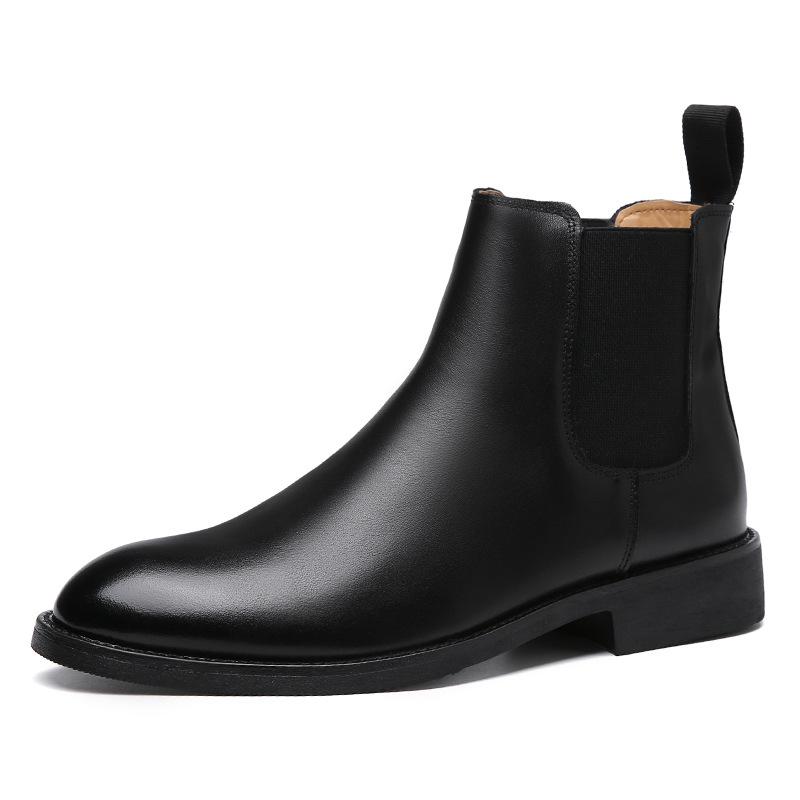 Men's Classic Retro Genuine Leather Chelsea Boots Men Ankle Boot Mens Casual British Style Short Boot High-Top Shoes
