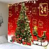 Calendario di Natale Arazzo Cartone animato Ornamento di Natale Camera da letto Sfondo Decorazione da parete Appeso Regalo di Capodanno Appeso a parete