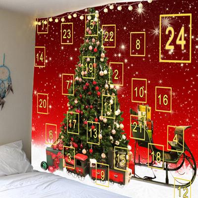 Calendario di Natale Arazzo Cartone animato Ornamento di Natale Camera da letto Sfondo Decorazione da parete Appeso Regalo di Capodanno Appeso a parete