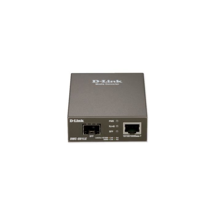 Convertisseur de média - D-Link - DMC-G01LC - 10/100/1000 Mbps - SFP - RJ-45