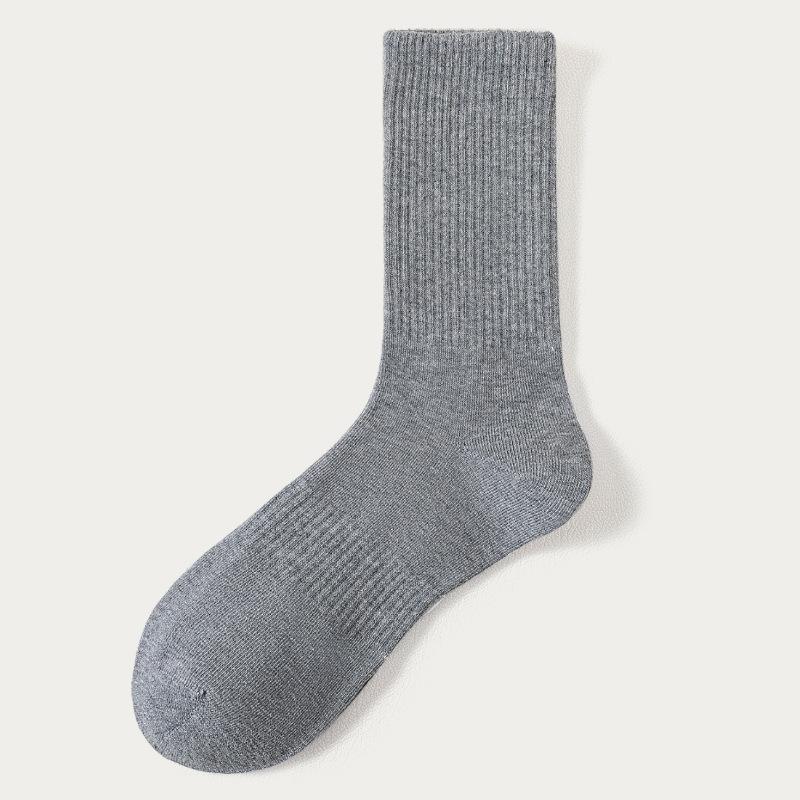 White Socks, Men's Anti-odor Mid-calf Socks, Cotton Socks, Sports Sweat-absorbing Short Calf Breathable, Autumn and Winter Long-calf Socks