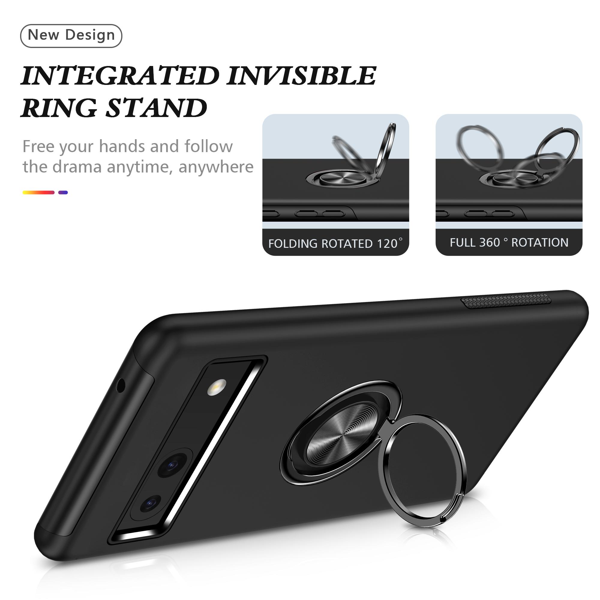 

For Google Pixel 8a Shockproof Case PC+TPU Phone Cover with Kickstand Silver