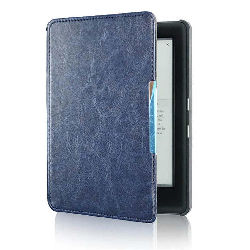 Hoesje voor 6  Kobo Glo HD/Glo/Touch 2.0 (Model:N437/N613/N587), Flip Slanke Duurzame Leer Anti-val Draagbare Beschermhoes N437 donkerblauwe kleur