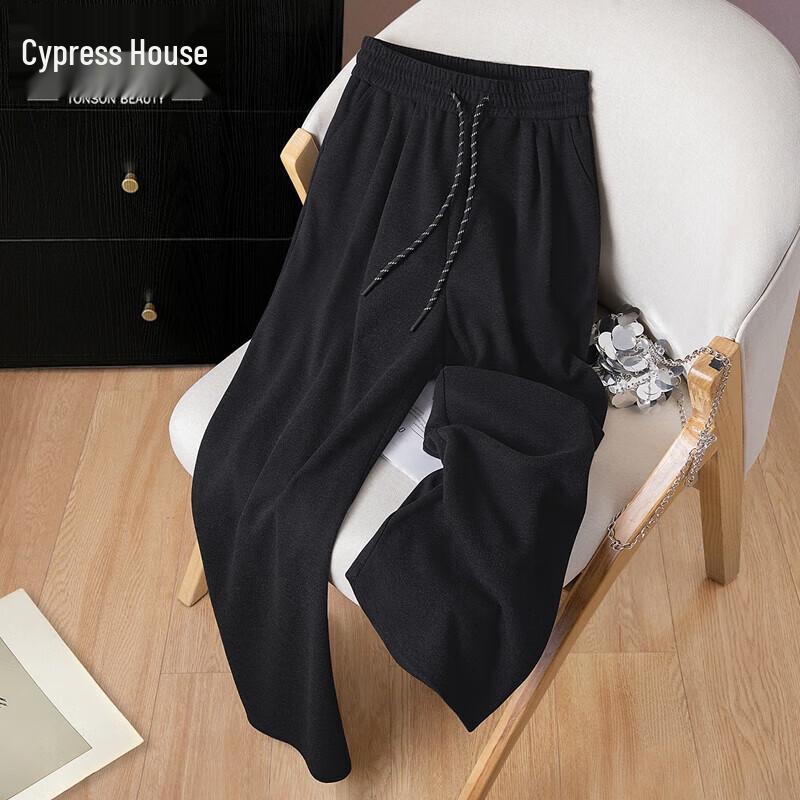 

SIBOOSHE Women s Wool Blend Elastic Waist Drawstring Wide-Leg Pants L