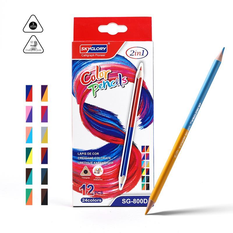Eco-Friendly Hexagonal Oil-Based Colored Pencils - 48 Color Set for Students