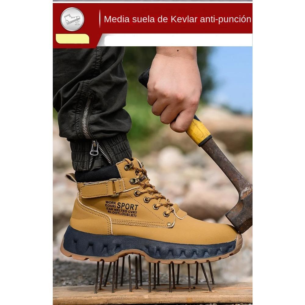 New Safety Shoes Men Boots High Top Work Sneakers Steel Toe Cap Anti-smash Puncture-Proof Work Boots Indestructible Shoes