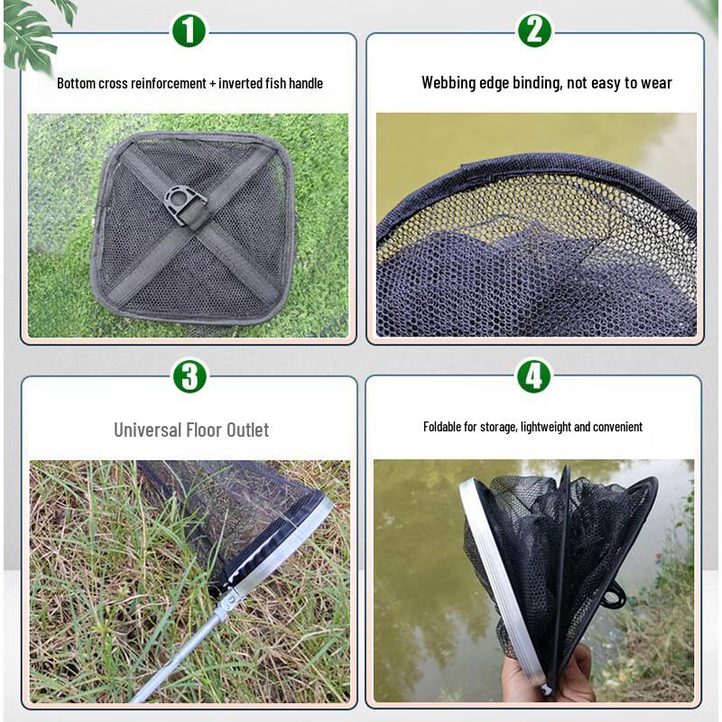 Long Zhan Coated Square Stream Fishing Net with Ground Stake