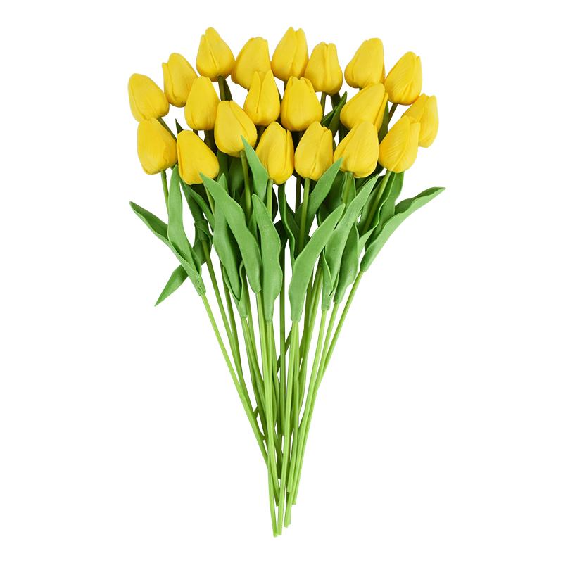 10 Heads Luxury Artificial Tulips Flowers White Real Touch Bouquet Foam Fake Flower Wedding Home Living Room Christmas Decoratio