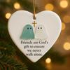Heart-Shaped Sea Glass Friendship Ornament Handmade Sea Glass Angel/Ghost Ornament for