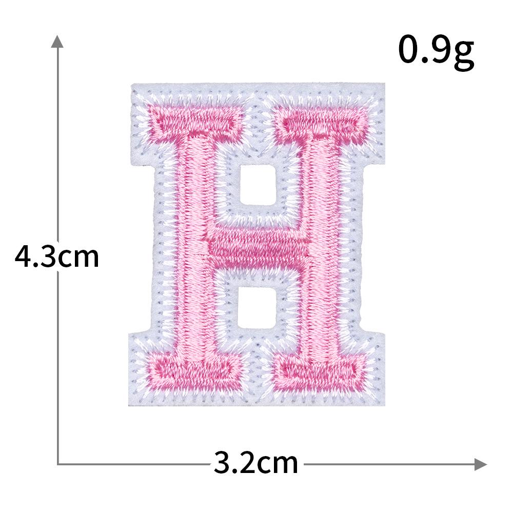 Exquisite Pink Embroidered Alphabet Patch for Jackets & DIY Decor