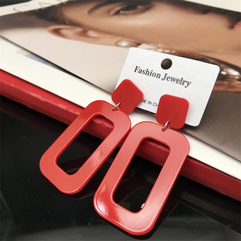 Korean Style Acrylic Rectangular Sunny Summer Beach Long Earrings