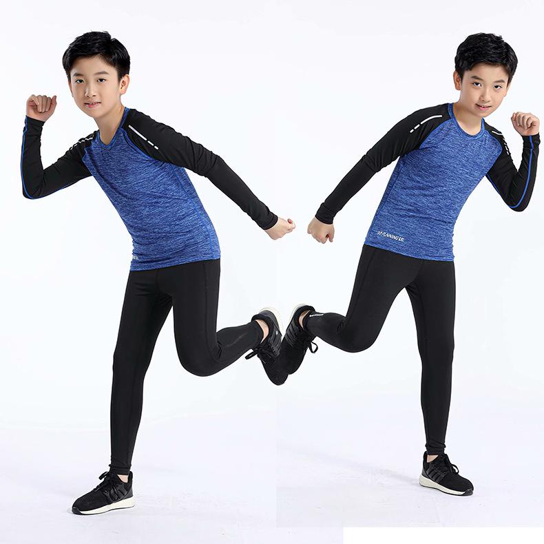 Kids' Quick-Dry Sports Compression Set: Summer Thin Long Sleeve and Pants