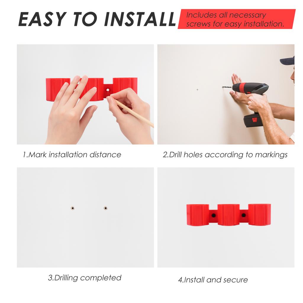 Tool Holders and Battery Holder Compatible Milwaukee M12 12V Wall Mount Hanger Battery Drill Tool Storage for Shelf Work Van Too