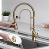 Brushed Gold Pull Out Kitchen Faucet Gold Kitchen Sink Mixer Tap Total Brass Kitchen Faucet Vanity Water Tap Faucet Sink Faucet