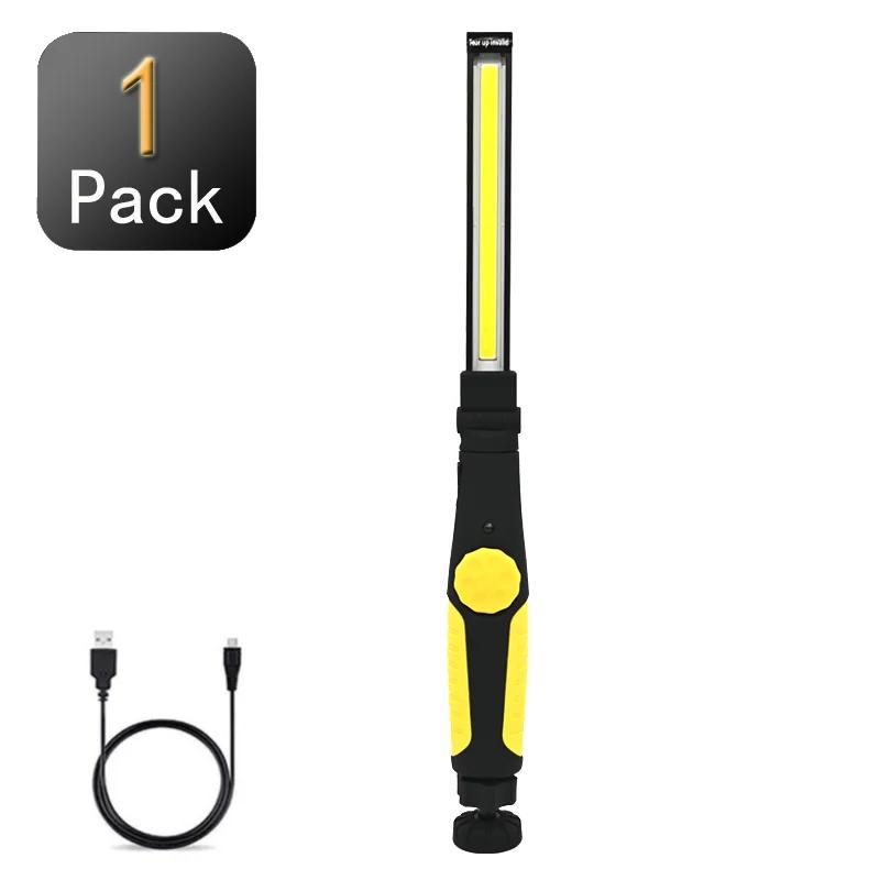 1/3Pcs Portable COB Work Light USB Rechargeable LED Flashlight with Magnetic Base for Car Repair, Home Garage, Emergency