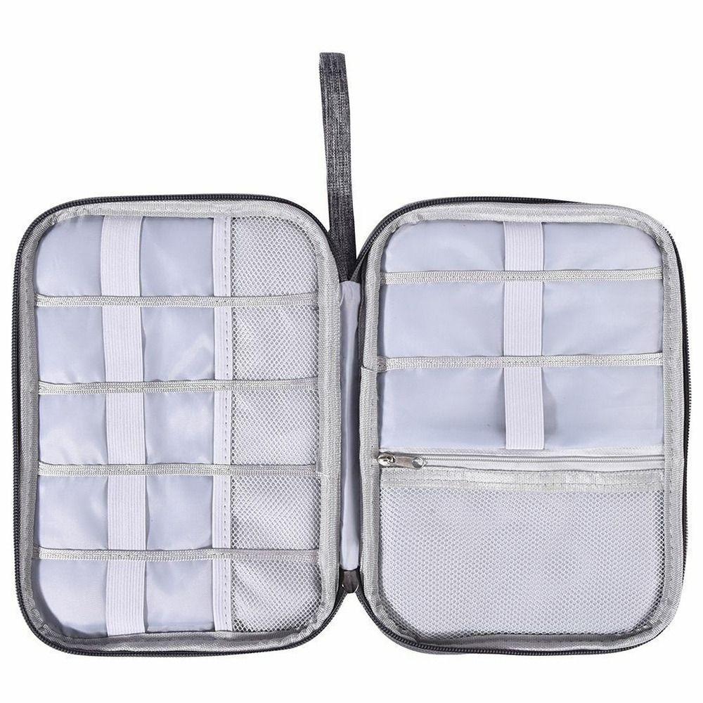 Portable Polyester Cable Organizer Bag Waterproof Tangle-Free USB Organizer Charger Cable Case Electronics Organization