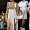 Women's High Neck Ribbed Long Sleeve Bodysuit for Autumn/Winter - Slim Fit Sports & Yoga Jumpsuit