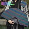 Folding Fan Portable Lightweight Decorative Bamboo Frame Reflective Butterfly Performance Hand Fan Party Decor