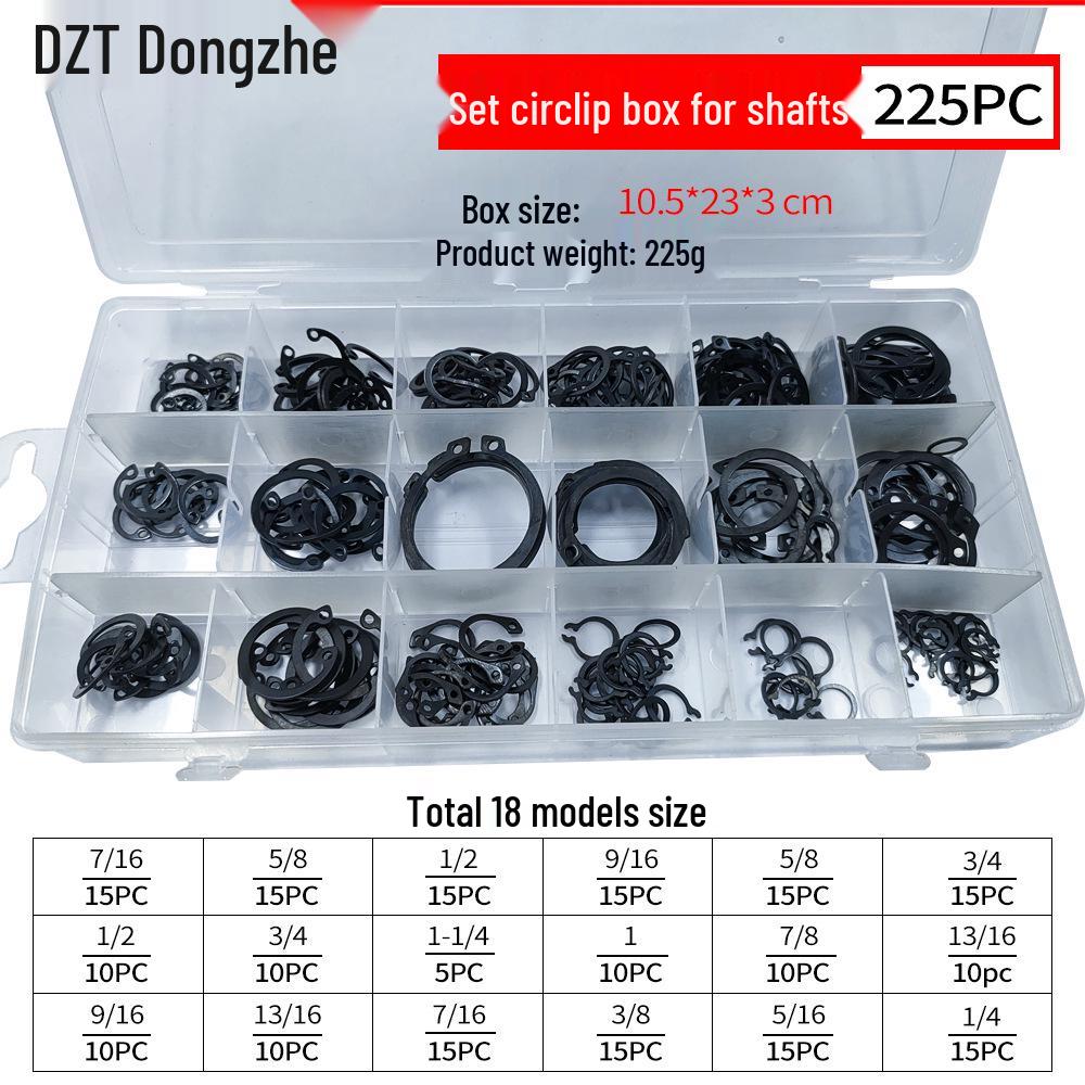 300 ks černě oxidované uhlíkové oceli pojistné kroužky typu C