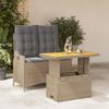Vidaxl 2-Cz. Garden Furniture Set With Cushions, Beige, Poly Rattan