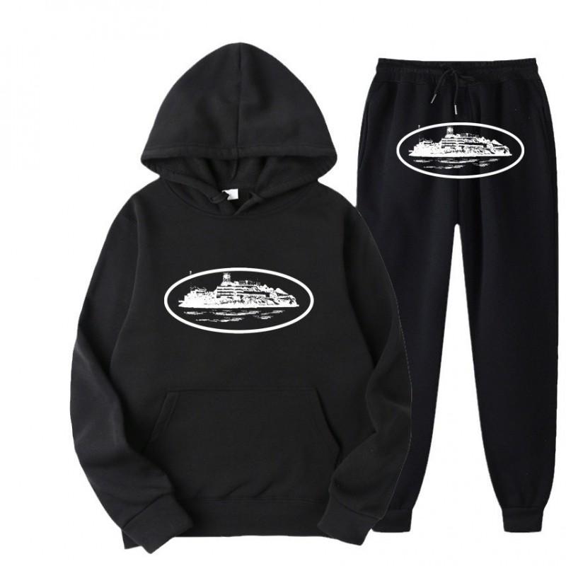 Unisex Oversized Streetwear Mikina Jogger Set Ležérní Sportovní Oblečení Podzim Mladistvý Hip Hop Skateboard