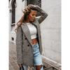 Women S Plaid Long Sleeve Blazer Slim Fit Streetwear Jacket
