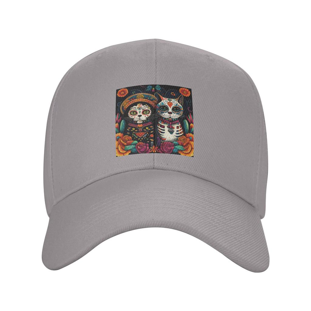 Unisex Baseball Hats Day Of The Dead Kitten Cat Sugar Skull Dia de Los Muertos Summer Sports Baseball Caps Casquette Hats