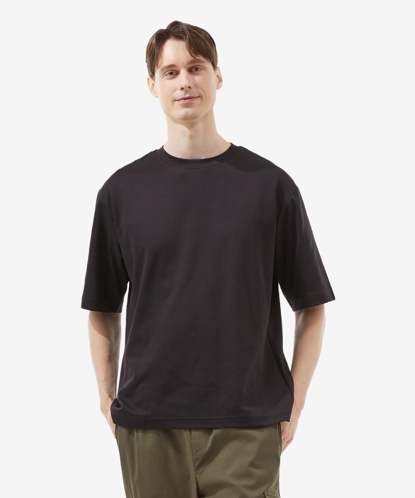 Laipeupeulipis Men'S Oversized Uv Plain Short Sleeve T-Shirt Black