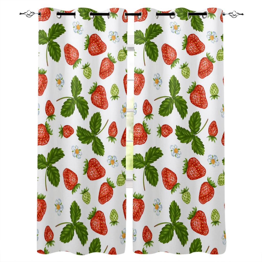 Yellow Fallen Leaves And Fruits Home Decor Window Curtains Bedroom Kitchen Curtain Panel Curtains for Living Room