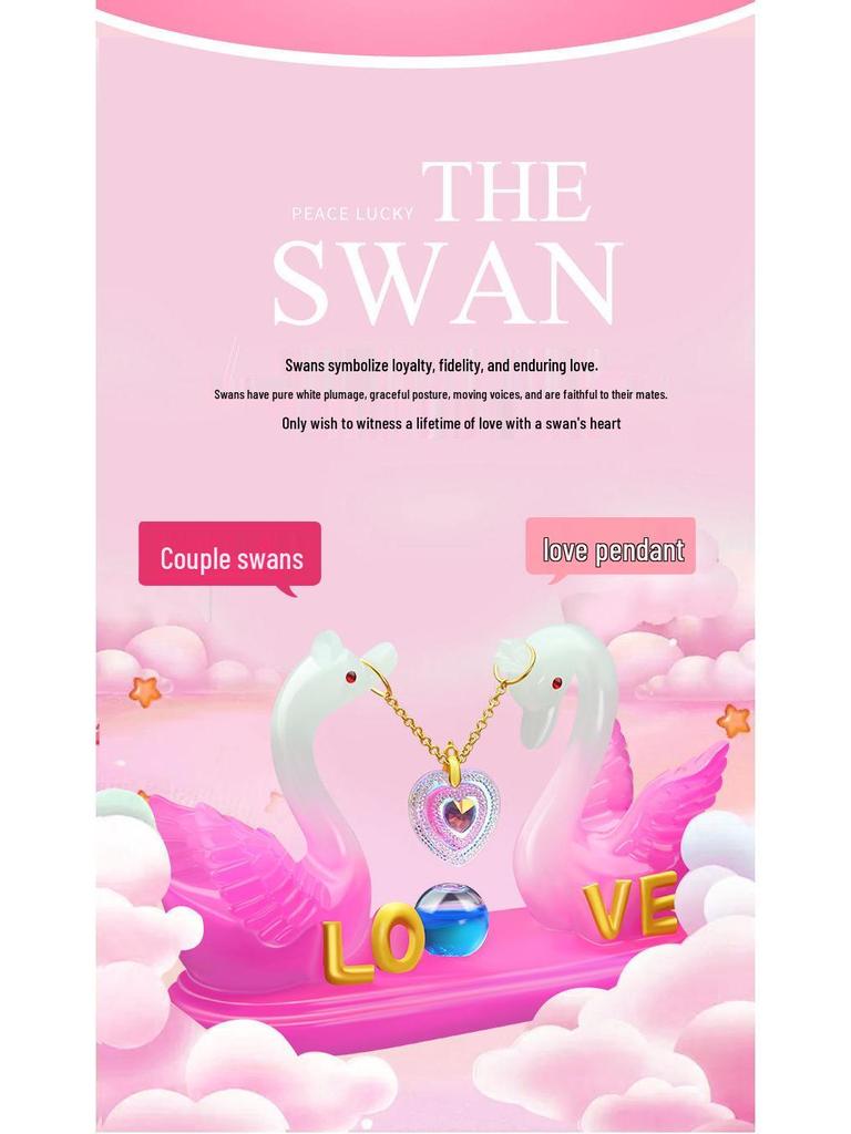 Elegance Swan Couple Car Ornaments - High-End Perfume Decor for Center Console