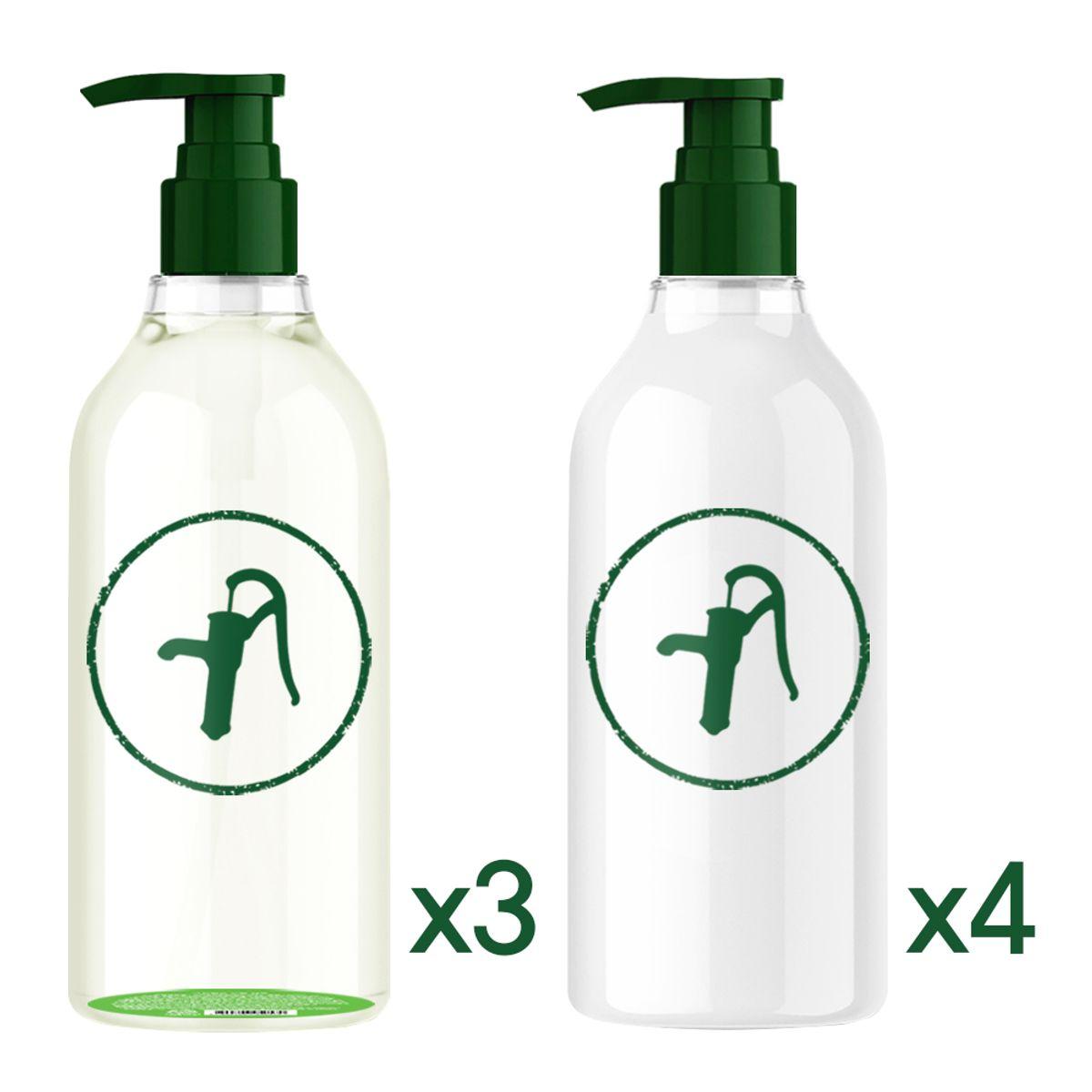 [Scalp Line] Green Pump Normal Shampoo x3 + Moisture Treatment x4