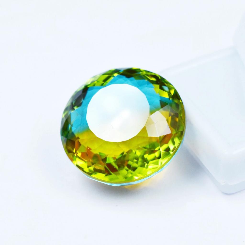 Tourmaline Bi-Color Big Natural 80+ Ct Round Cut Stunning Certified Gemstone