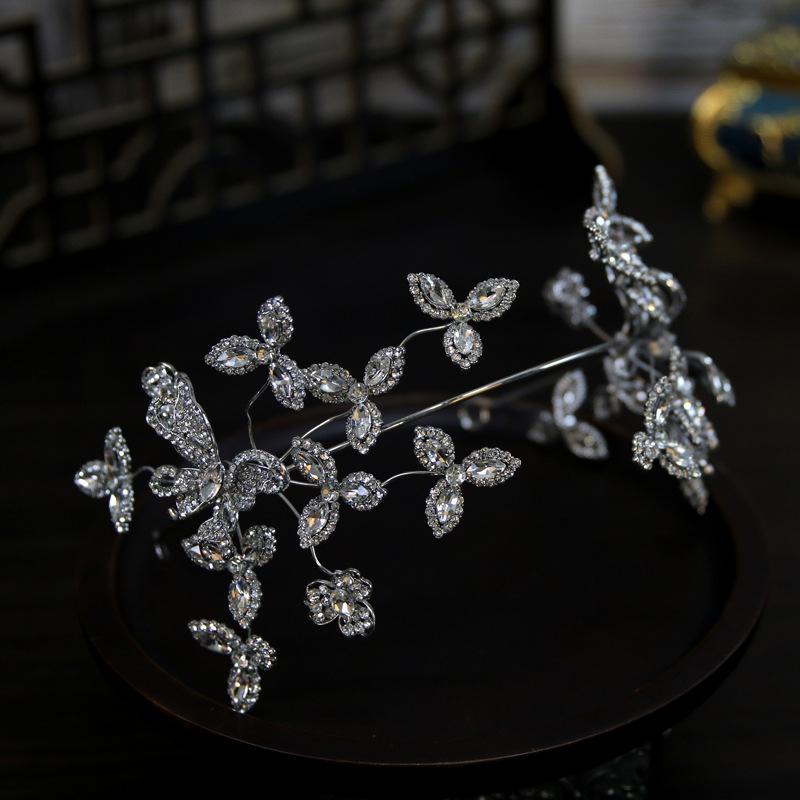 

Европейский стиль Новая роскошная и элегантная цветочная свадебная корона для невесты Головной убор Корона Тиара Аксессуары для волос
