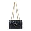 Women's Diamond Pattern Embroidered Chain Crossbody Bag