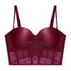 Red Push-Up Bra Set: Six-Button Adjustable, Anti-Side-Boob, No Underwire, Small Bust Enhancement